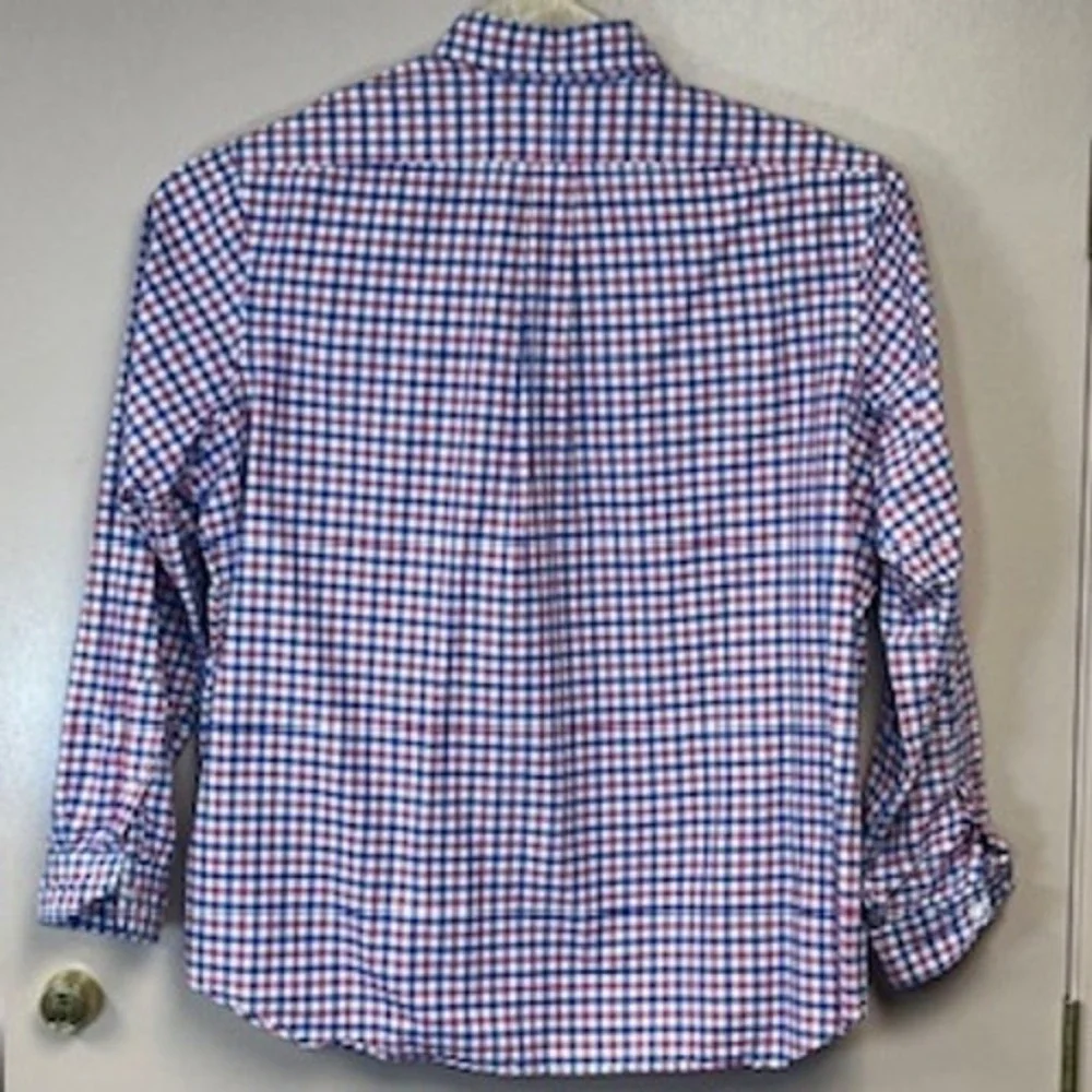 Ralph Lauren Mens Gingham Button Down Shirt Long Sleeve Red Blue White XXL‎ TTG